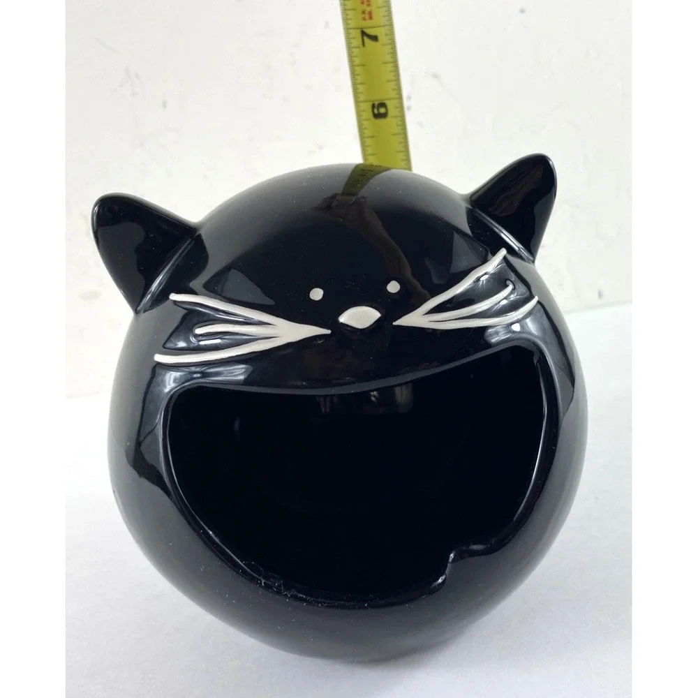 Treat Bowl Black Cat Bowl Ceramic Halloween Candy